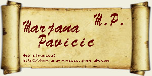 Marjana Pavičić vizit kartica